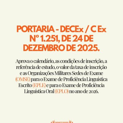 PORTARIA – DECEx / C Ex Nº 1.251, DE 24 DE DEZEMBRO DE 2025.